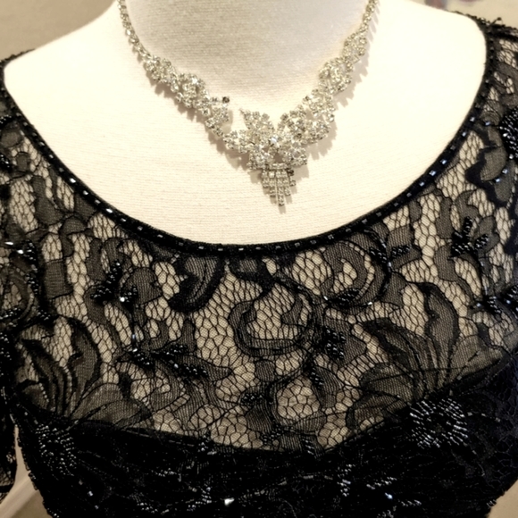 Montage by Mon Cheri Black Beaded Gown - Picture 3 of 16